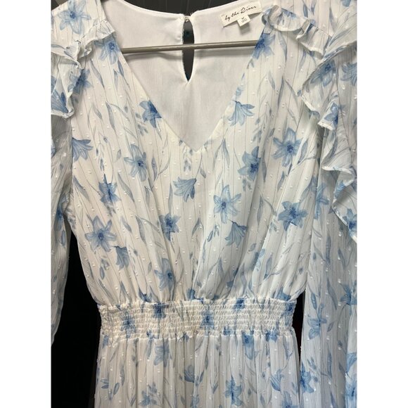 Anthropologie Floral Ruffle Midi Dress & Smocked Waist By The River - Picture 2 of 11